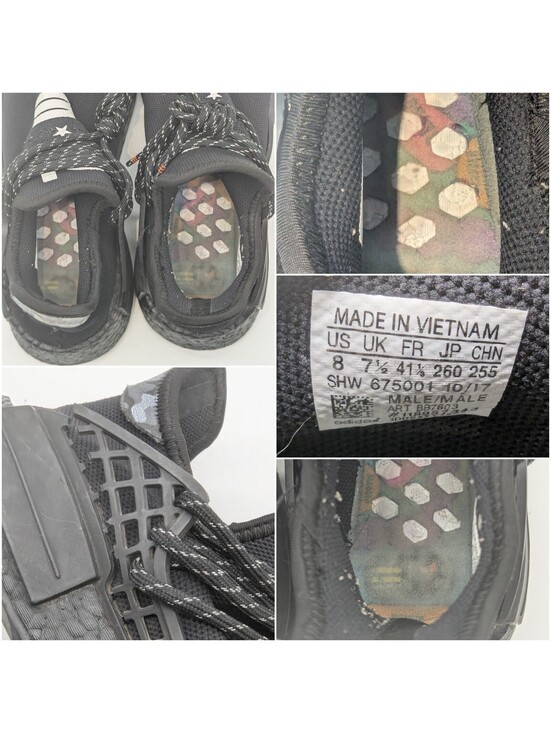 Mens Size 8 Adidas Pharrell Williams YOU NERD BB7603 Human Race NMD Black White main image 13